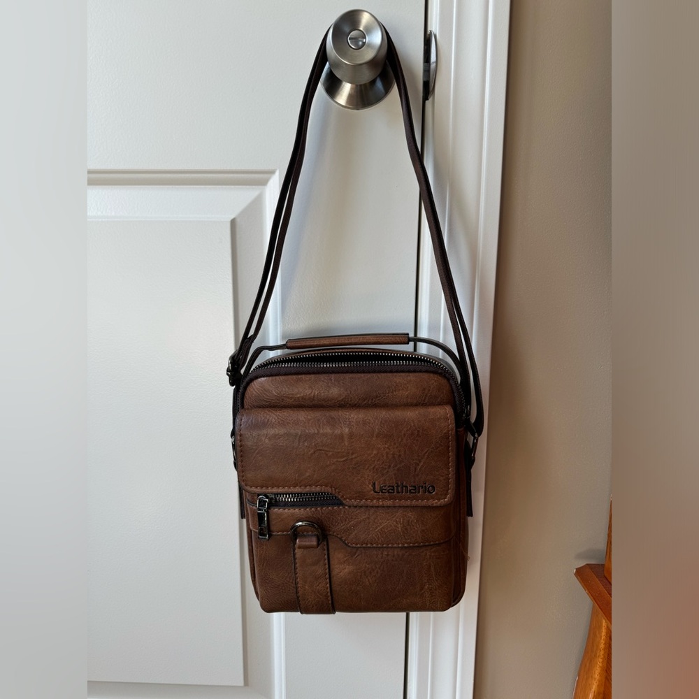 Leathario Brown Leather Shoulder Bag